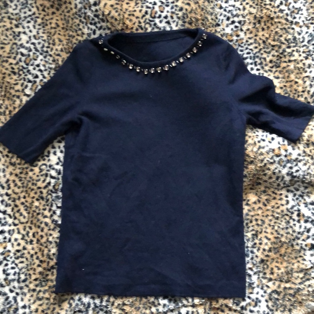 SOLD 3 for 25 Jeweled Merino Wool Sweater